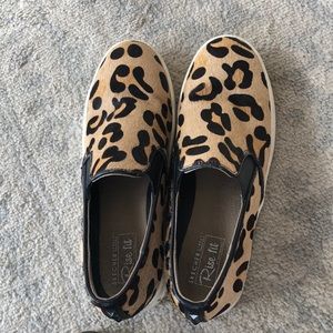 Leopard print slip ons
